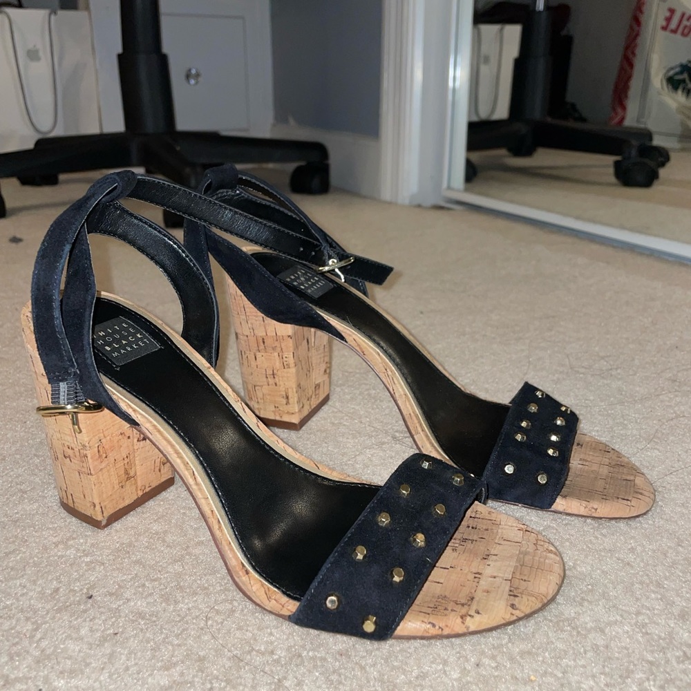 NOT SOLD - Cute Black and Gold Heels